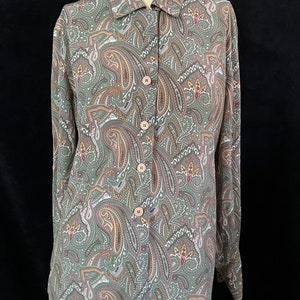 Women&#39;s Vintage 80s Paisley Blouse Size 12