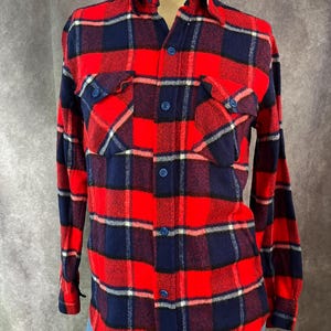 Vintage Red & Blue Flannel Shirt Size Medium