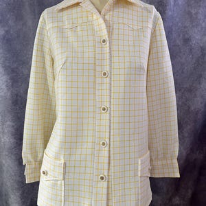 Vintage 1970s Lightweight White & Yellow Jacket Size Small