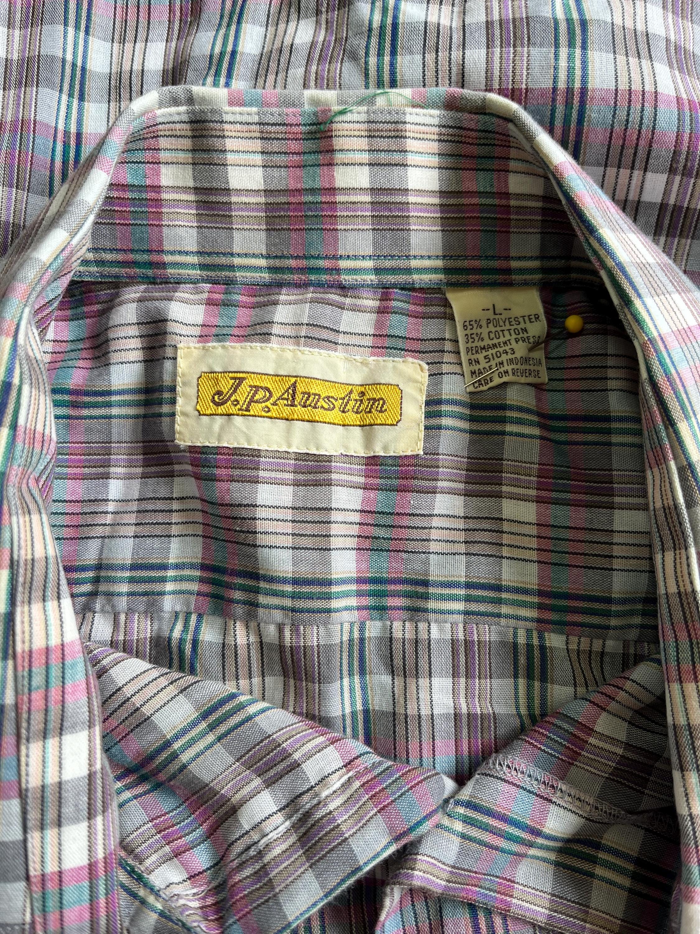 Chemise Simms XL à Carreaux Vert/crème - Manches Longues, Poches, Coton - Pêche/Outdoor