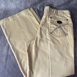 Men&#39;s Vintage 1970s Western Khaki Pants 34x29