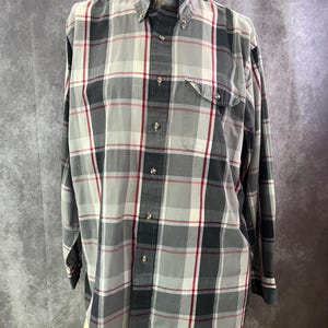 Vintage Fox Collection Plaid Button Down Size Large