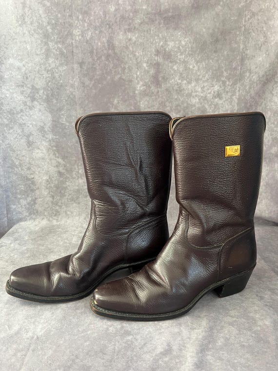 70年代〜　レザー　ウエスタンブーツ　ブラウン ヴィンテージ 1970 年代 ブラウン ブーツ サイズ 38 - Etsy 日本