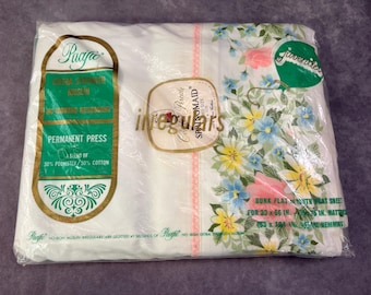 Drap plat Springmaid Twin des années 1970, neuf d'époque.