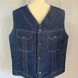 Men's Vintage Denim & Sherpa Vest Size XL