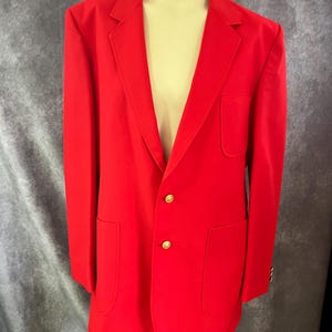 Men&#39;s Vintage 1970s Red Sport Coat Size 46 Long