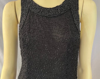 Women's Vintage 90s Black Beaded Formal Dress Size Small