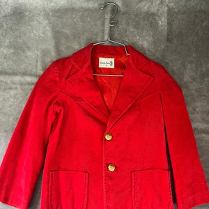 Kid&#39;s Vintage 1970s Red Corduroy Blazer Size 6