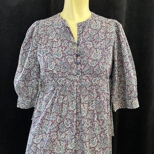 Vintage 70s Paisley Dress Size 8