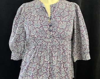 Vintage 70s Paisley Dress Size 8