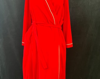 Vintage 70/80s Red Velour Robe by Vanity Fair NOS