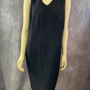 Beaded 90s Black Shift Dress Size 16