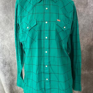 Vintage Ely 70s Western Shirt with Pearl Snap Buttons Size 34-35