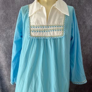 Vintage flanellen nachthemd uit de jaren 70, maat Large