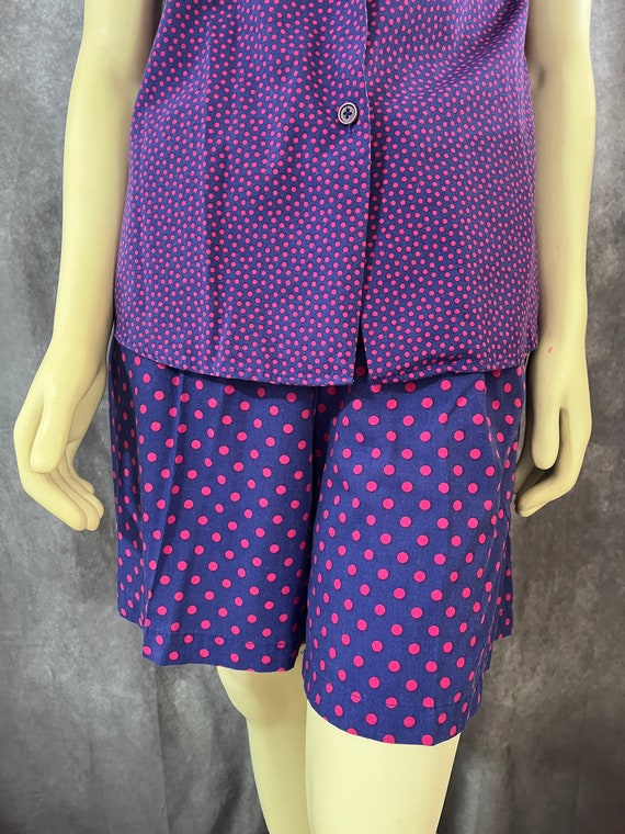 1980s 2 Piece Blouse and Shorts Set Size Small/Med - image 4