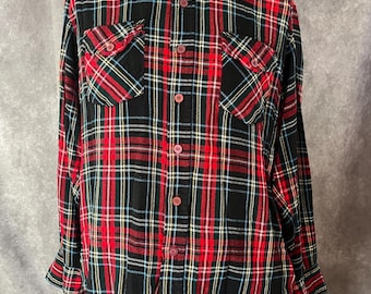 Vintage Red Flannel Shirt by Pine Grove Size Medium