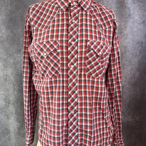Vintage Western Shirt with Pearl Buttons Size Large