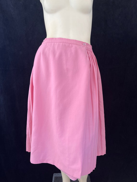 Vintage 1970s Pink Pleated Wrap Around Skirt