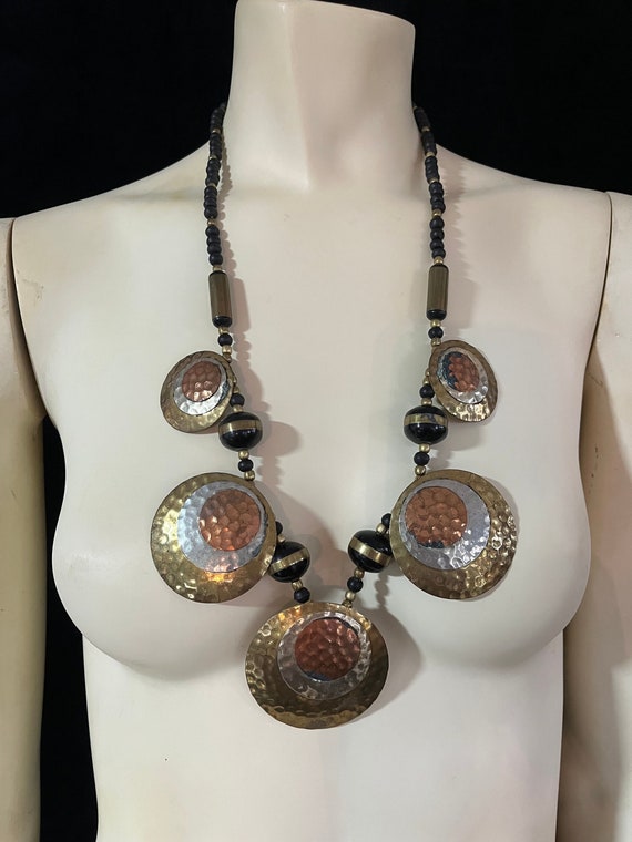 Vintage Mixed Metal Necklace - image 1