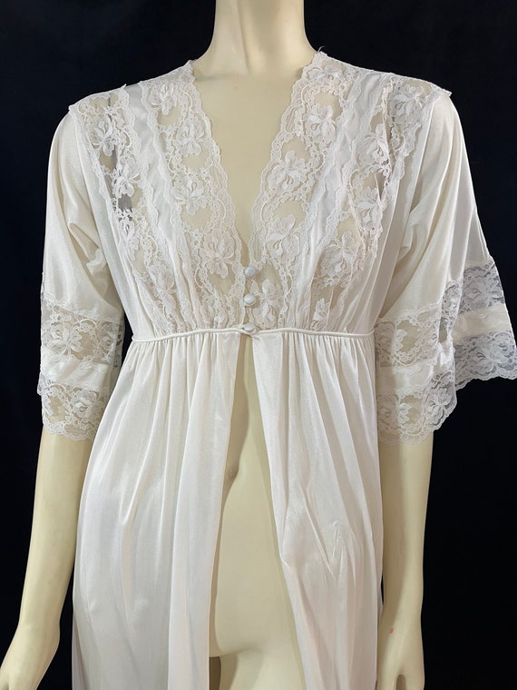 Vintage Lingerie Robe with Lace - image 1