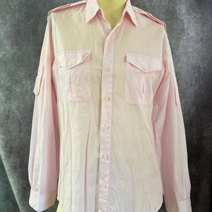 Herren Vintage Rosa Button-Down-Shirt Größe L
