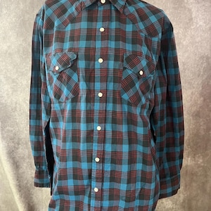 Vintage Western Shirt with Snap Buttons Size Large