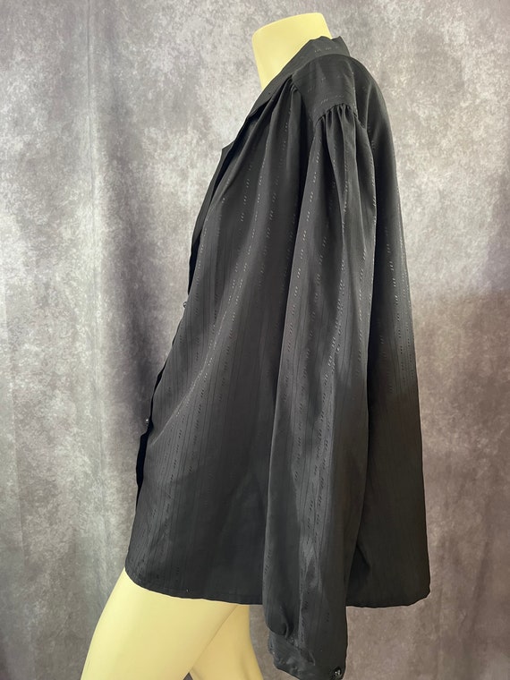 Women's Vintage Black Blouse Size 44 L/XL - image 3