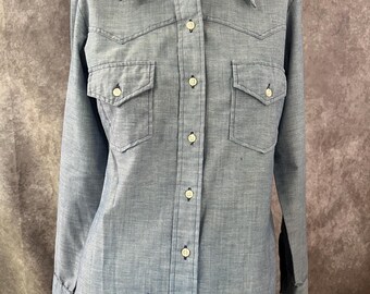 Vintage 1970s Wrangler Button Down Size