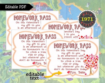 Homework Pass Etsy