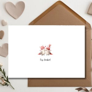 Hey, Lovebird Valentine&#39;s Day Card - Cute Birds Greeting Card - 4x6 inch with envelope and sleeve