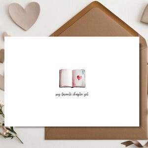 My Favorite Chapter Yet Card - Open Book with Heart Greeting Card - 4x6 inch with envelope and sleeve - Valentines Love Card - Anniversary