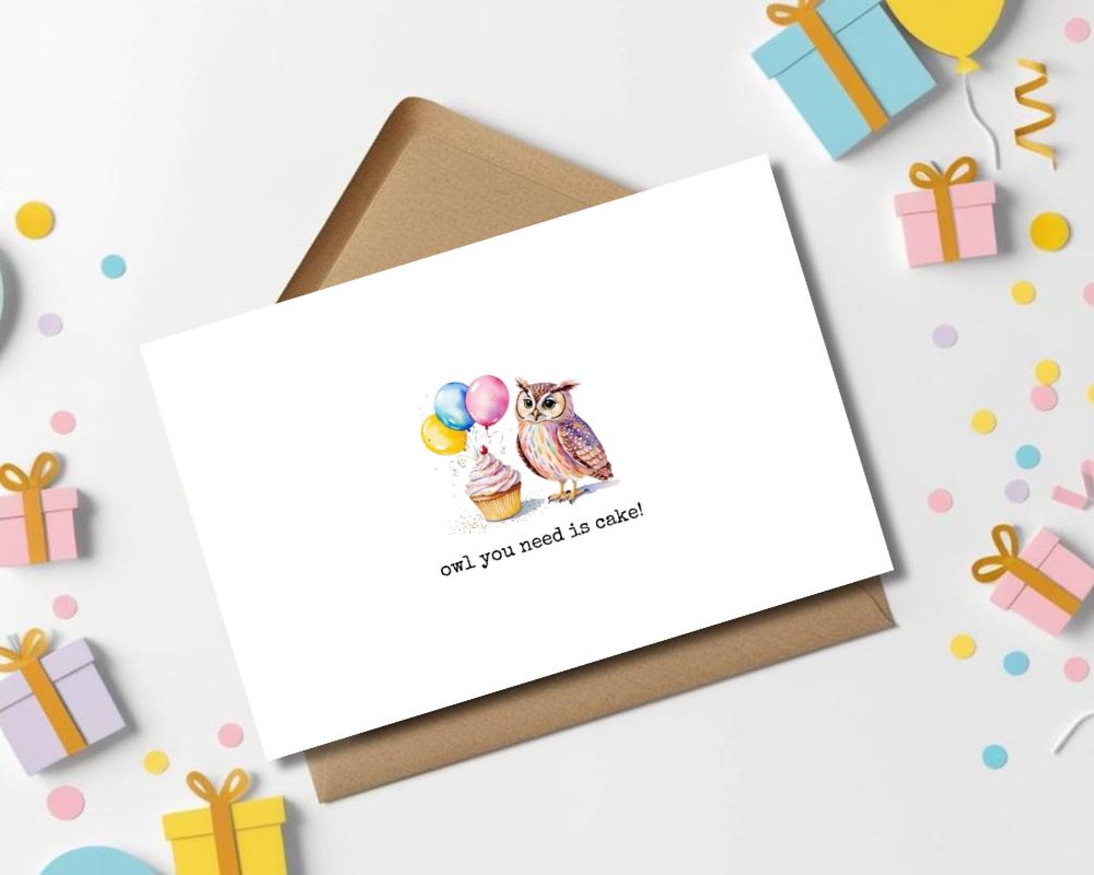 Happy Birthday Card - Owl Greeting Card - 4x6 Inch With Envelope and ...