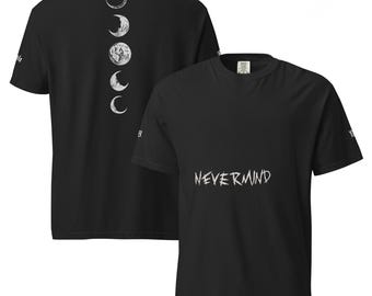 Mochi Stage Genius, OT7 KPOP Group, NEVERMIND Crescent Moon Tattoo Inspired T-Shirt, BLACK