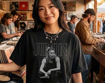 Jimin Stage King Outline Tee – Minimalist Streetwear Fan Apparel