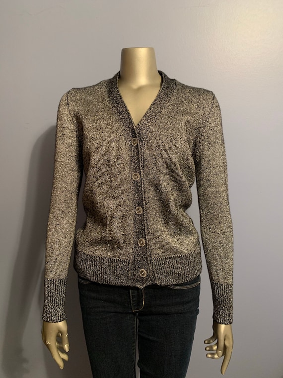 Vintage 50's Sparkly Shiny Wool Cardigan Sweater