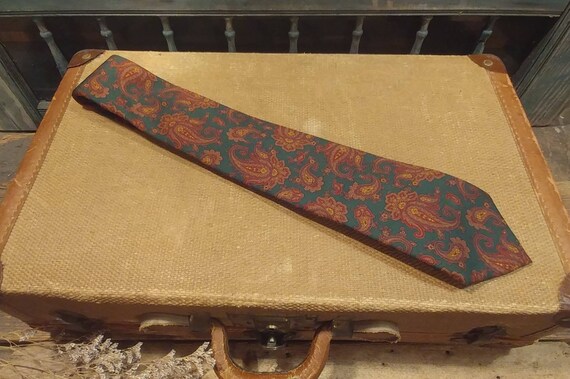 Vintage Lands' End X-Long Necktie / Paisley / 100… - image 5