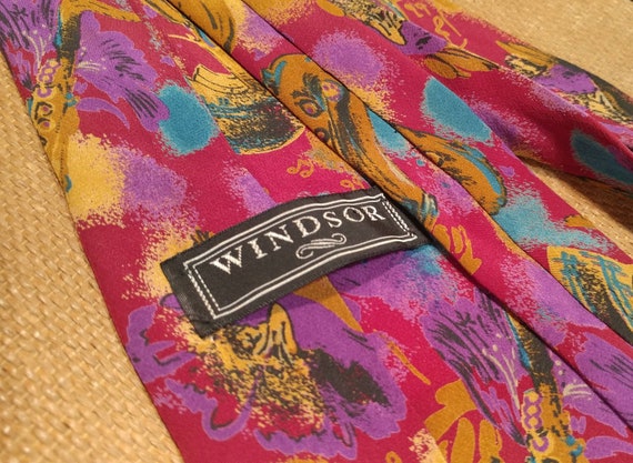 Vintage Windsor Brand 100% Silk Necktie / Musical… - image 4