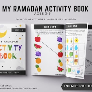 RAMADAN KIDS PRINTABLE Activity Book Ages 3-5 Eid Ramadan Islam image 1