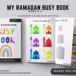 RAMADAN KIDS PRINTABLE Activity Book Ages 2-3 |  13 Activities Eid Ramadan Islam