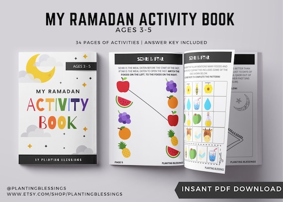 RAMADAN ACTIVITY BOOK Ages 3-5 34 Pages of Activities