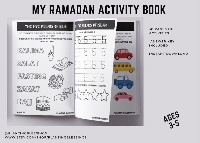 RAMADAN KIDS PRINTABLE Activity Book Ages 3-5 Eid Ramadan Islam image 3