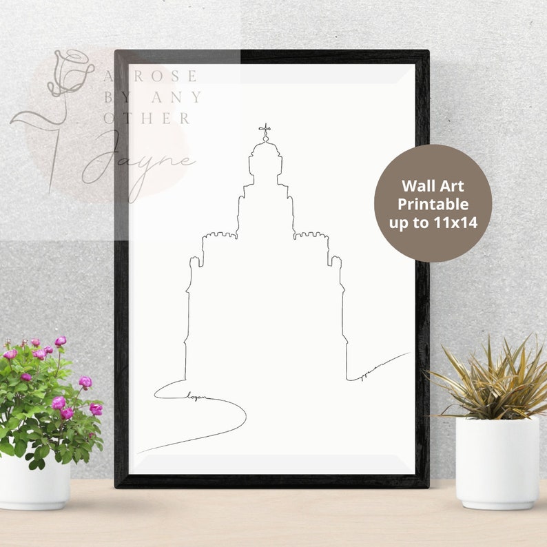 Logan, Utah LDS Temple - Single Line Art Continuous Line Drawing ...