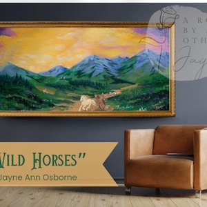 Wild Horses | Giclee Art Print | Wild Mustang Painting, Western Home Decor, Horse Lover Gift, Rustic Wall Art, Equestrian Art