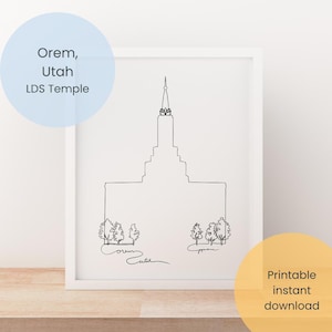 Orem, Utah LDS Temple Printable | Latter-day Saint Wall Art | Missionary Gift, Temple Endowment or Sealing Gift ideas, lds temple clipart