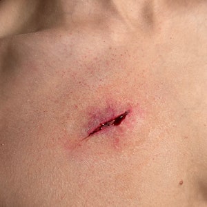 Small Gash Prosthetic for Film, Halloween, Zombie Costume, Special Effects Makeup