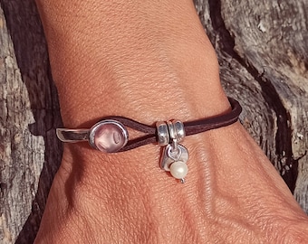 Pulseras de cuero para mujer, medias pulseras para mujer, pulseras de plata, pulseras para mujer, pulseras bohemias, pulseras de cuentas, pulseras de zamak