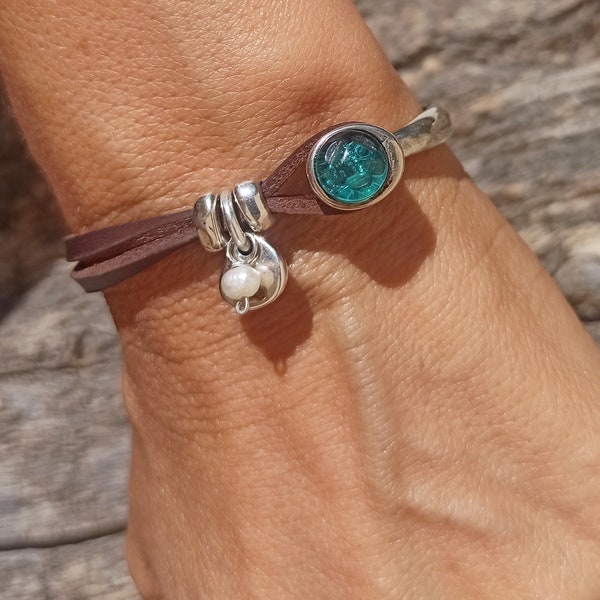 Women Leather Bracelets, Silver Bracelets, Bracelets for Women, Boho Bracelets, Beaded Bracelets, Zamak Bracelets, Bohemian Bracelets, Endia