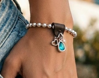 Personalized Friendship Bracelet with Heart Charm, Freshwater Pearl Gift
