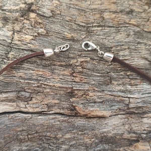 Ring lederen ketting voor vrouwen, vrouwen choker ketting, verzilverde ketting, lederen choker, Boho sieraden, zilveren sieraden, Zamak afbeelding 10