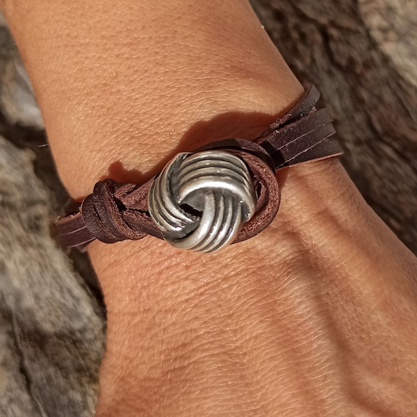 Unisex Leather Bracelet, Silver Bracelet, Zamak Bracelet, Men Bracelet, Women Bracelet, Boho Bracelet, Boho Jewelry, Bohemian Bracelet